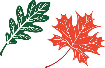 red and green leaves