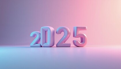 Modern 3D depiction of the new year 2025 replacing the old year 2024 in vibrant colors