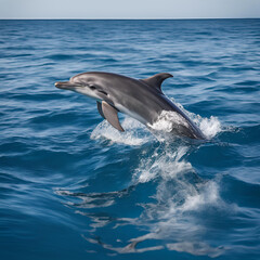 Naklejka premium A WHALE SEEN FROM ABOVE IN A BLUE SEA 2