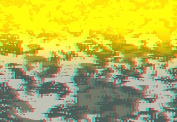 Grey and yellow camouflage glitch texture background
