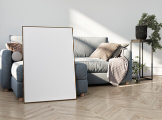Mock up poster in Livingroom, Sofa with home decoration.