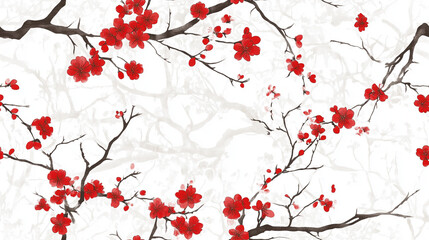 sakura flower pattern on white background seamless tile
