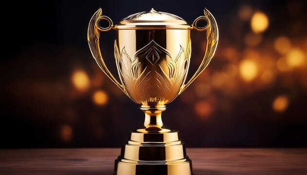  A gold trophy cup is a modern and stylish symbol of victory and achievement in various _1(320)