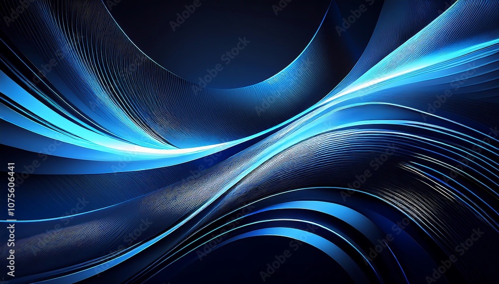 Poster  A futuristic abstract background features a blue tech design with shiny modern lines an_1(288)
