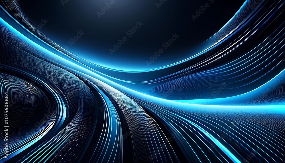 Poster  A futuristic abstract background features a blue tech design with shiny modern lines and ge_1(286)