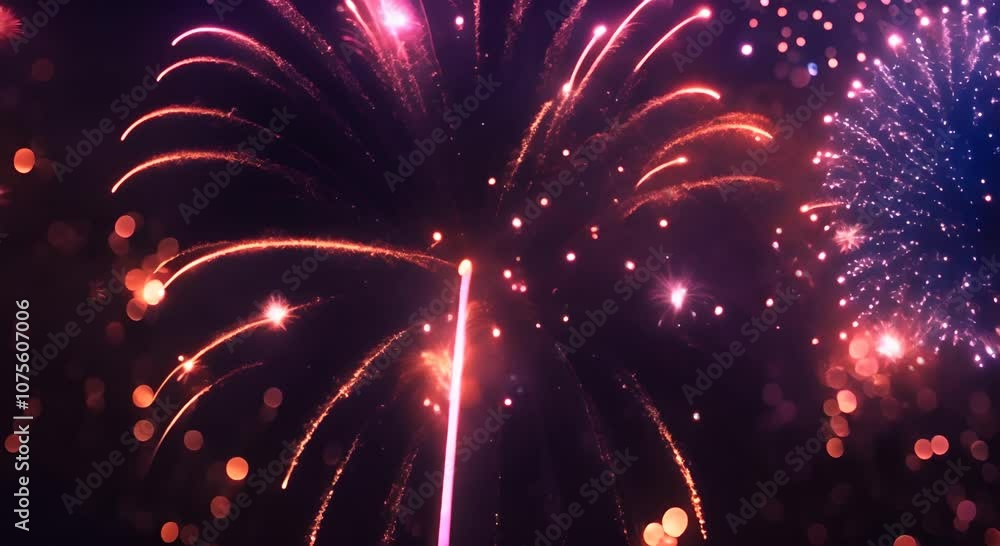 Poster new years eve fireworks loop with a real fireworks background that is seamless abstract fireworks di