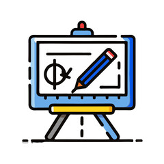 Drawing board icon designed for sketching and drafting creative ideas in artistic projects