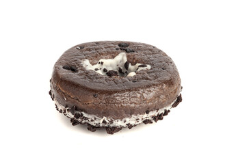 Chocolate Doughnuts Isolated, Brown Donuts