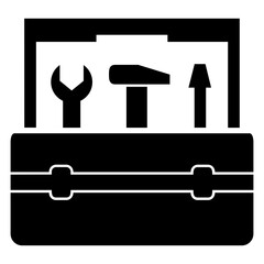 Engineering And Technical Icon Glyph Set, Toolbox, Dump Truck, Water pipe, Blue Print, Welding Mask, Electricity, Manometer, Hand drill, Jack Hammer, Building, Wheelbarrow, Timber, Hook, Location pin