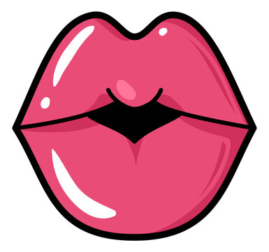 recommend clip art: A cartoonish pink lip with a black mouth