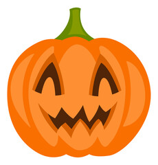 A cartoon pumpkin with a big smile on its face