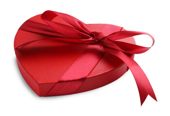 Heart shaped gift box isolated on white