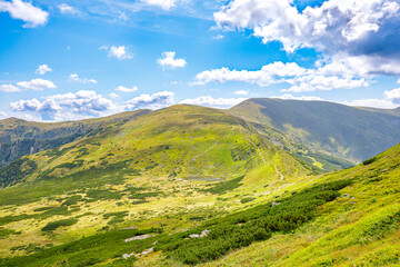 Obraz premium Panorama of Lake Nesamovyte. Tourist place. Ukrainian Carpathians.