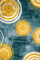 Abstract Geometric Green Background Featuring Golden Circular Accents for Sophisticated Minimalist and Contemporary Designs