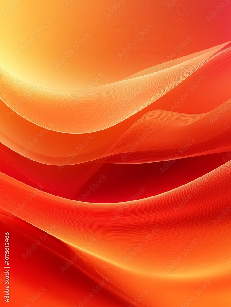 Aufkleber abstract red and orange background with smooth waves