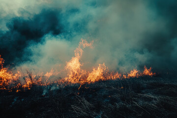 Obraz premium Blazing Wildfire in Action