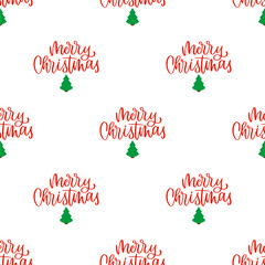 Merry christmas hand-drawn pattern.Christmas tree.