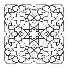Naklejka premium Abstract Black and White Symmetrical Geometric Pattern