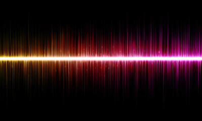 A yellow-red sound wave on a black background.