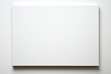 blank canvas with black wood frame on white background
