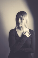 young european woman with blonde hair