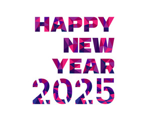 Happy New Year 2025 Typography Purple And Pink Design Abstract Vector Illustration