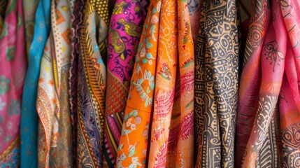 Explore vibrant fabrics at a colorful textile market, blending global styles for a unique fashion statement. Choose from silk, cotton, and more for your next project