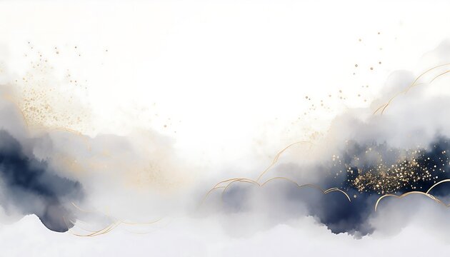 Simple, minimalist design features an abstract white background with watercolor clouds _1(1646)
