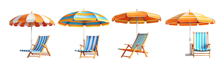 Beach chair with sun umbrella