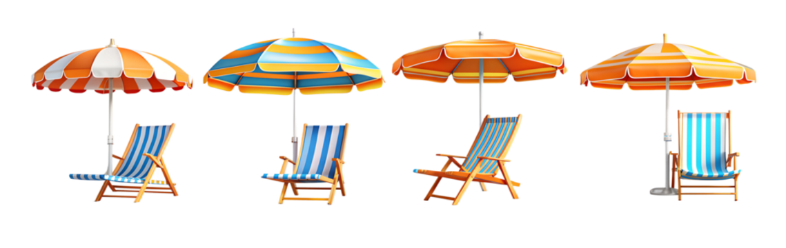Beach chair with sun umbrella