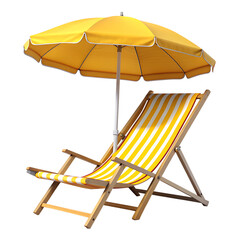 Beach chair with sun umbrella