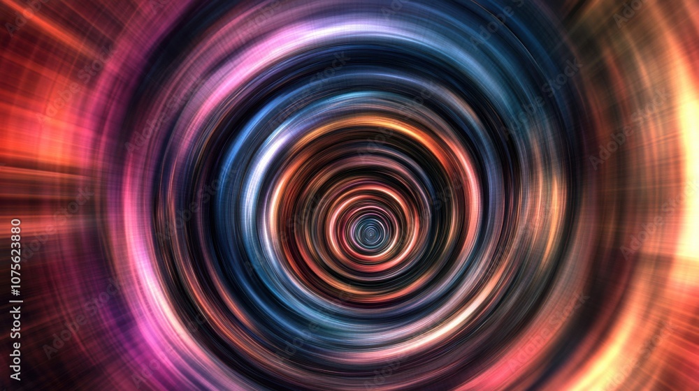 Poster vivid swirling abstract pattern with vibrant colors creating a dynamic sense of motion and depth.