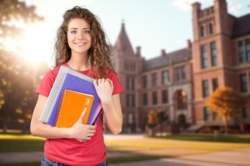 University college student woman. Education concept