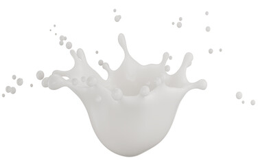milk splash isolated on a white background. 3d render