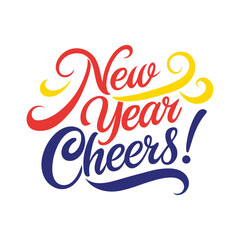 Obraz premium New Year Cheers 2025 Festive Typography for New Year Celebration