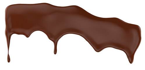 melted chocolate dripping isolated on white background. 3d render