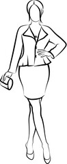 Woman With Handbag Outline Silhouette