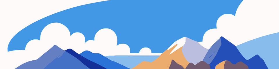 Daytime Mountain Range Landscape for Travel and Adventure Illustrations