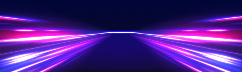 Light trail wave, fire path trace line, car lights, optic fiber and incandescence curve twirl. Colored shiny sparks of spiral wave. Rotating dynamic neon circle. 