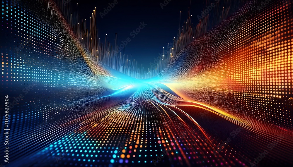 Poster intricate halftone dots create a futuristic digital background with depth and dimension_1(1368)