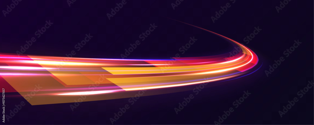 Aufkleber abstract image of speed motion on the road. dark blue abstract background with ultraviolet neon glow