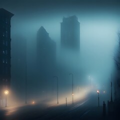 fog in city