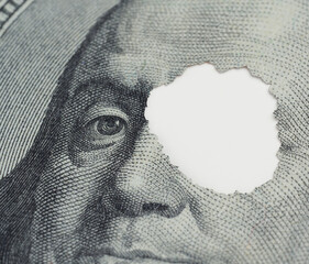 Fragment of a hundred dollar bill
