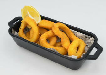 Squid rings portion in a European bar