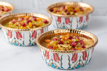 Traditional delicious Turkish dessert; Ashura (Asure)