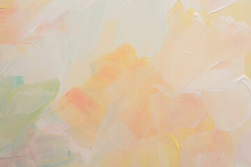 Art Oil, Acrylic smear brushstroke blot painting. Abstract texture pink, beige, white pastel color...