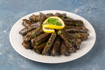 Turkish foods; stuffed leaves (yaprak sarma dolma)