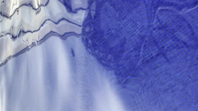 Vertical video of blue transparent water surface with waves in swimming pool