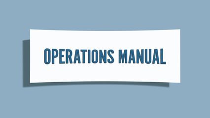 Operations Manual. A card isolated on blue background.
