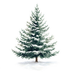 Obraz premium Beautiful hand drawn illustration of a Christmas tree on a white background, designed for use in New Year's Eve and Christmas designs